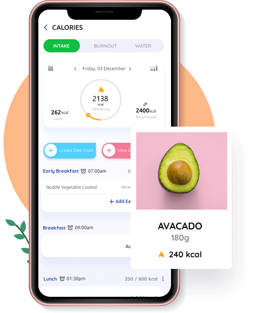 Calorie Intake Tracking section